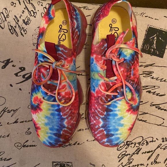 Tie Dye Mesh Elastic Sneakers - Picture 4 of 5